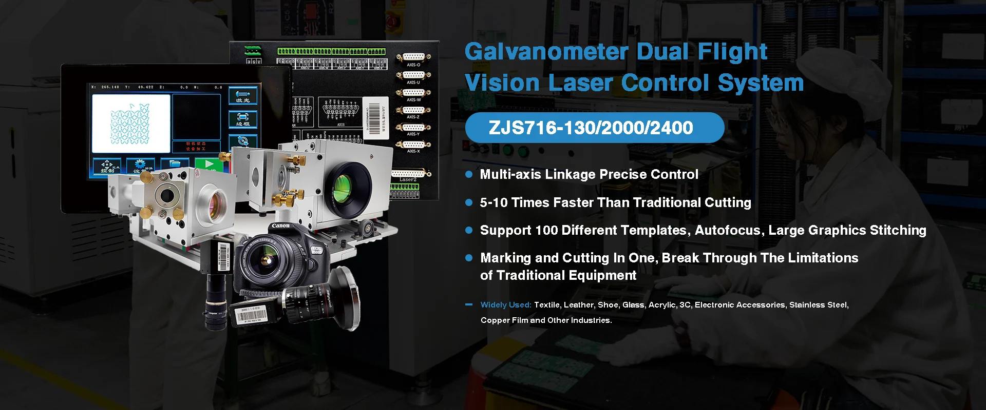 China Galvanometru Sistem de control cu laser cu viziune dublă de zbor
